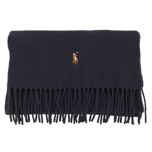 ポロラルフローレン POLO RALPH LAUREN マルチポニー 刺繍 フリンジ ウール マフラー メンズ