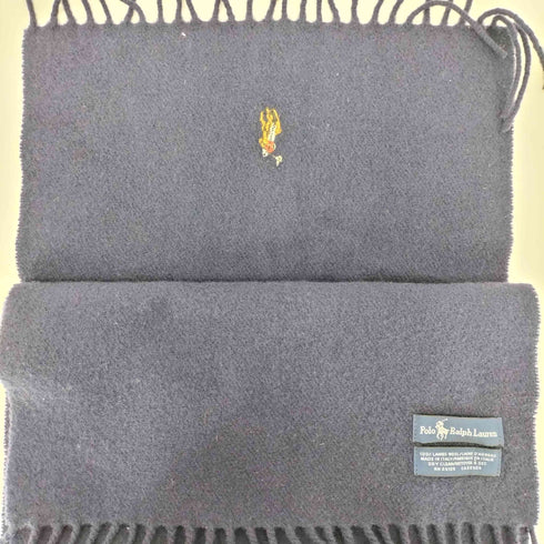 ポロラルフローレン POLO RALPH LAUREN マルチポニー 刺繍 フリンジ ウール マフラー メンズ