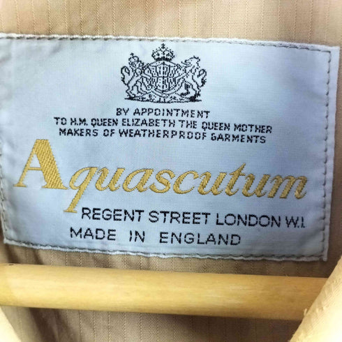 アクアスキュータム AQUASCUTUM 80S ENGLAND製 ステンカラーコート メンズ