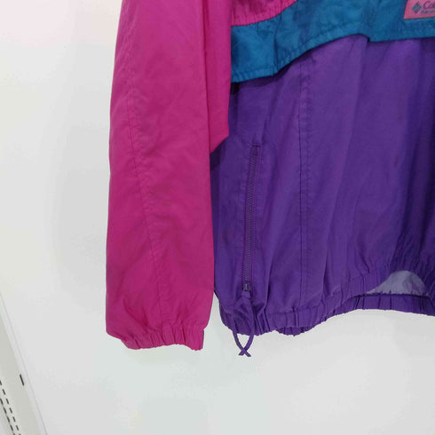 コロンビア Columbia 90s 短丈 白タグ マルチカラー プルオーバー ナイロン アノラックパーカー メンズ import:XL