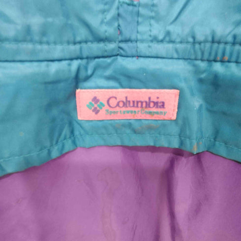 コロンビア Columbia 90s 短丈 白タグ マルチカラー プルオーバー ナイロン アノラックパーカー メンズ import:XL