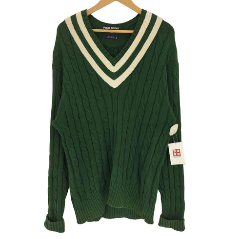 ポロスポーツラルフローレン POLO SPORT RALPH LAUREN 90-00S ケーブル編み Vネック ニット プルオーバー メンズ import:XL