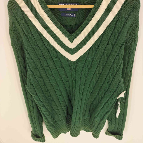 ポロスポーツラルフローレン POLO SPORT RALPH LAUREN 90-00S ケーブル編み Vネック ニット プルオーバー メンズ import:XL