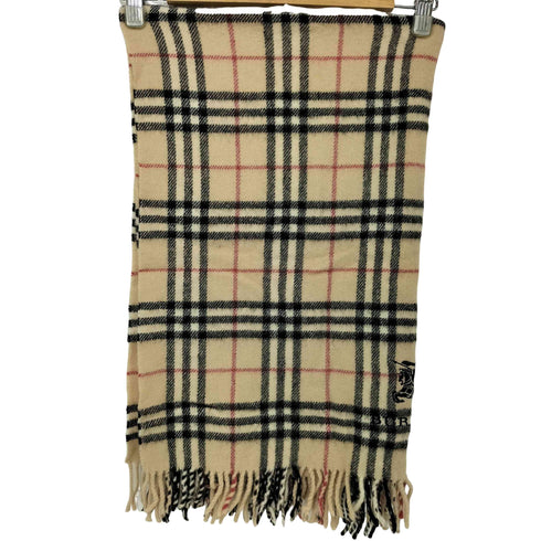 バーバリーロンドン BURBERRY LONDON ノバチェック フリンジ ウールマフラー レディース