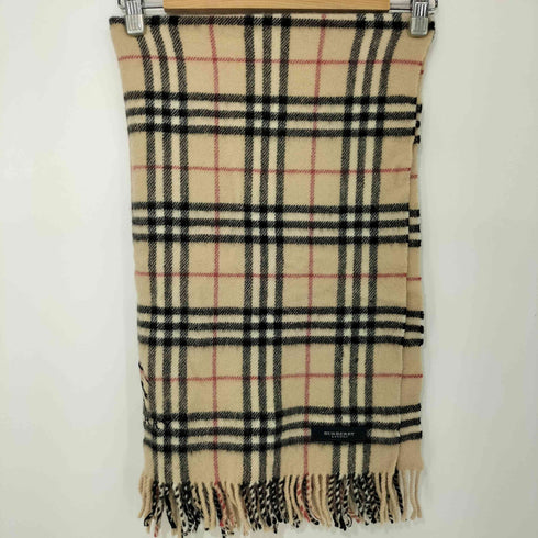 バーバリーロンドン BURBERRY LONDON ノバチェック フリンジ ウールマフラー レディース