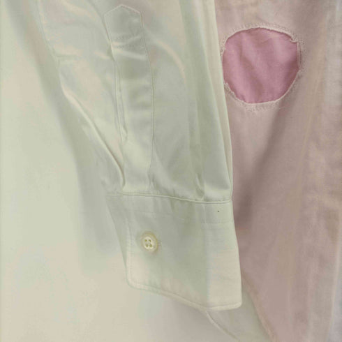 コムデギャルソンシャツ COMME des GARCONS SHIRT 18SS 水玉模様 ダメージ加工 アップリケシャツ メンズ JPN:XS