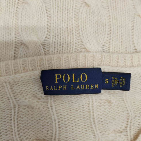 ポロラルフローレン POLO RALPH LAUREN ポニー刺繍 Vネックウールケーブルニットセーター メンズ S