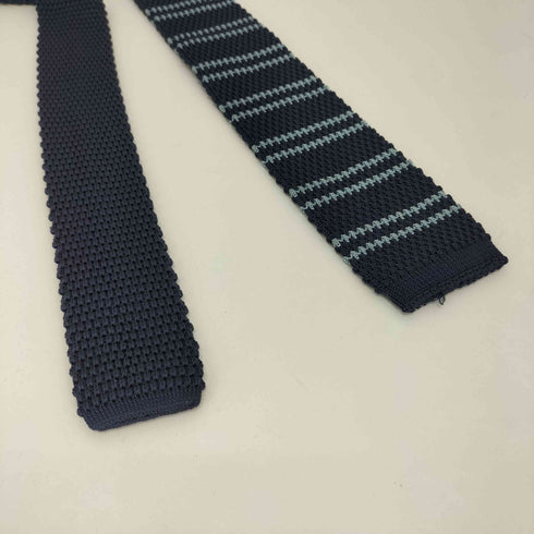 バーニーズニューヨーク BARNEYS NEWYORK シルク100 ボーダー ニットネクタイ メンズ