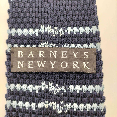 バーニーズニューヨーク BARNEYS NEWYORK シルク100 ボーダー ニットネクタイ メンズ