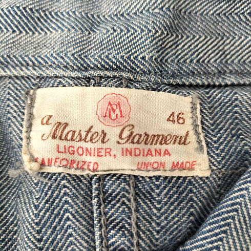 50S master garment AUTO-TECH チェーンステッチ ヘリンボーン つなぎ メンズ 46