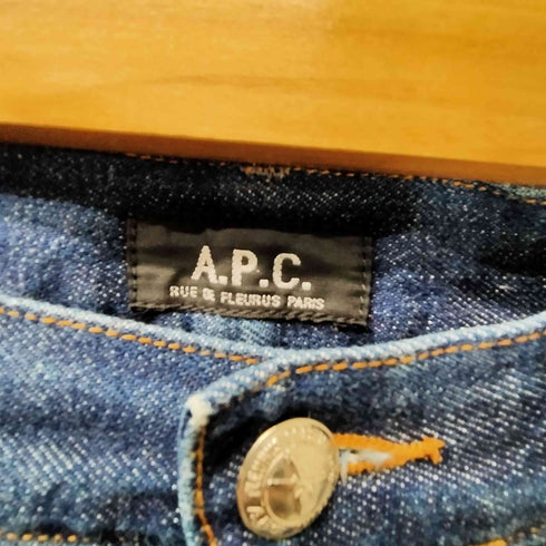 アーペーセー A.P.C. RESCUE RUE DE FLEURUS PARIS レスキュー 5ポケット ボタンフライ ストレート デニム パンツ 濃絹 赤耳 メンズ 30