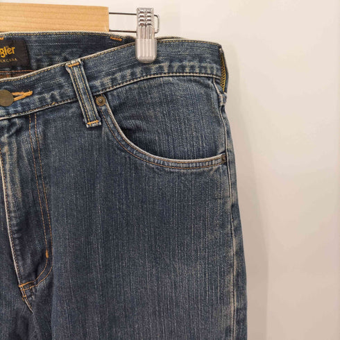 ラングラー Wrangler 革パッチ ストレート デニム パンツ メンズ 36