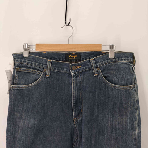 ラングラー Wrangler 革パッチ ストレート デニム パンツ メンズ 36