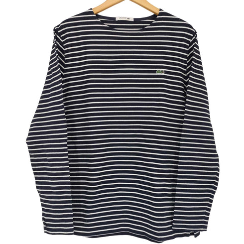 ラコステ LACOSTE ワニ刺繍ロゴ ボーダーバスクシャツ メンズ S