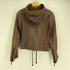 DOMA LEATHER シープレザー フーデッド ジップアップジャケット レディース
