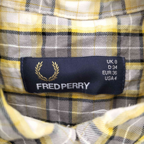 フレッドペリー FRED PERRY ロゴ刺繍 マドラスチェック S/S ワンピース レディース UK:8