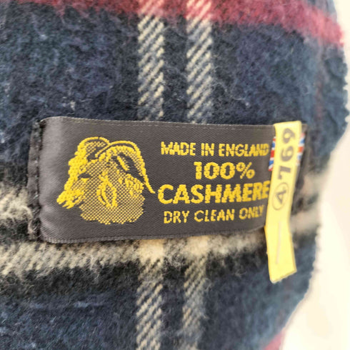 イングランド製 カシミヤ100 チェック柄 マフラー レディース