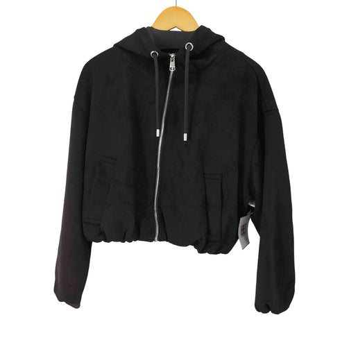 ザラ ZARA フェイクスエード クロップド ジャケット レディース import:M
