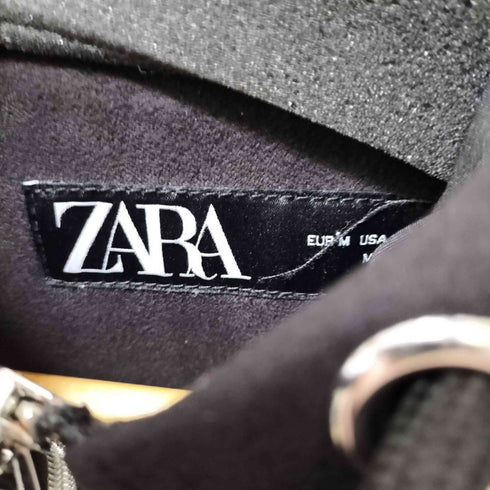 ザラ ZARA フェイクスエード クロップド ジャケット レディース import:M