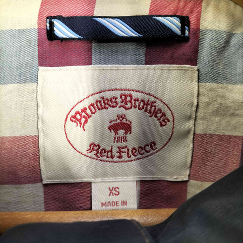ブルックスブラザーズレッドフリース BROOKS BROTHERS REDFLEECE 裏地チェック柄 マルチポケット バイカラー コーティングジャケット メンズ import:XS