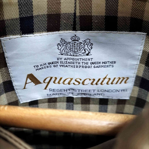アクアスキュータム AQUASCUTUM 80s 英国製 ダブルトレンチコート メンズ