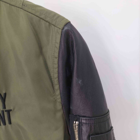 マリークワント MARY QUANT 袖ラムレザー切替 ブルゾンジャケット レディース import:M