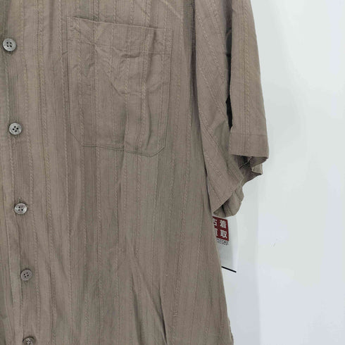 クラフトアンドバロー Croft&Barrow オープンカラー シルク シャツ メンズ import:L