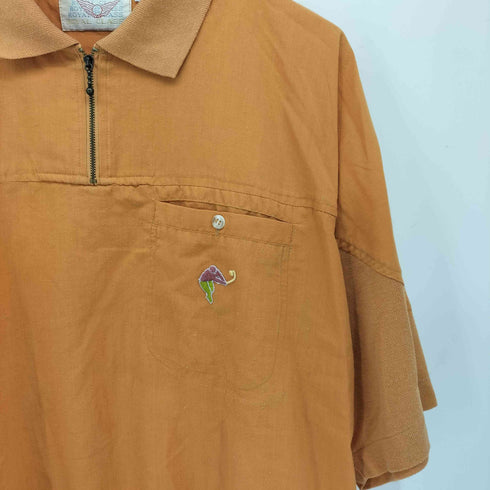 ROYAL CLASS ワンポイント 刺繍 ハーフジップ S/S シャツ メンズ import:M