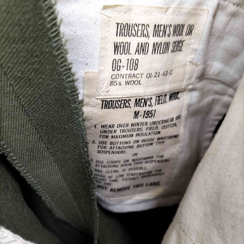 ユーエスアーミー U.S. ARMY 63年会計 M-51 OG-108 メンズ S-R