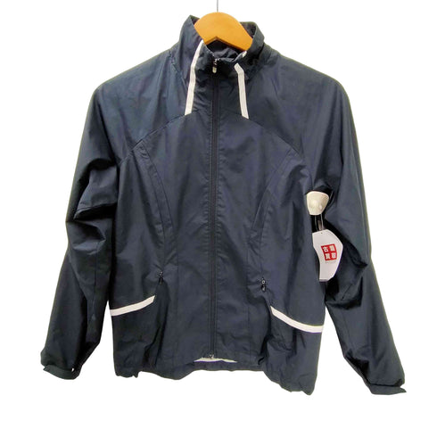 ナイキ NIKE 00S 袖スウッシュ 刺繍 裏地メッシュ パイピング ウィンドブレイカー テック ブルゾン 裾ドローコード レディース import:M