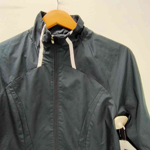 ナイキ NIKE 00S 袖スウッシュ 刺繍 裏地メッシュ パイピング ウィンドブレイカー テック ブルゾン 裾ドローコード レディース import:M