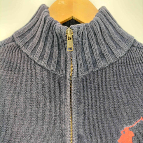 ポロバイラルフローレン Polo by RALPH LAUREN ビッグポニー刺繍 コットン ハーフジップ ニット レディース