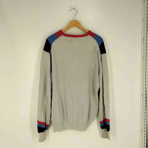 northern mariana islands フロント切替 Vネック コットンニット メンズ import:XL