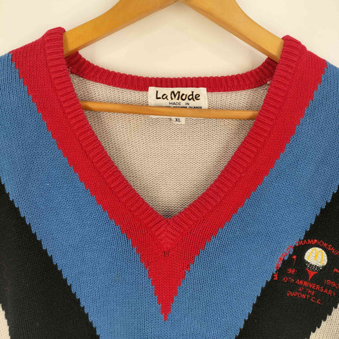 northern mariana islands フロント切替 Vネック コットンニット メンズ import:XL