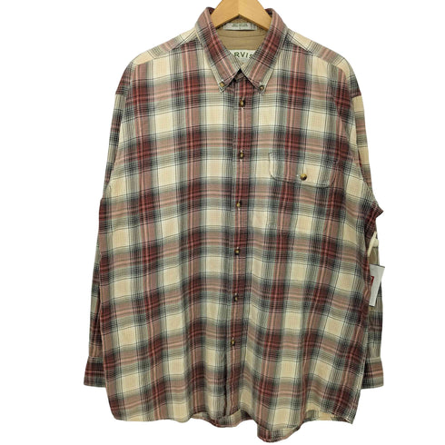 オービス ORVIS 00s インド綿 オンブレチェック ボタンダウン ワークシャツ メンズ import:L