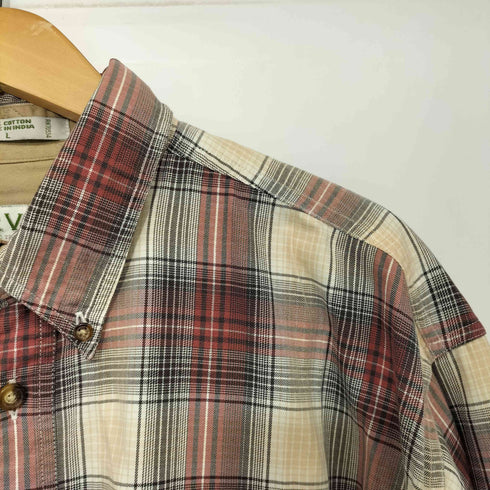 オービス ORVIS 00s インド綿 オンブレチェック ボタンダウン ワークシャツ メンズ import:L