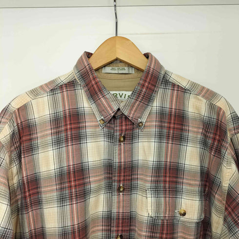 オービス ORVIS 00s インド綿 オンブレチェック ボタンダウン ワークシャツ メンズ import:L