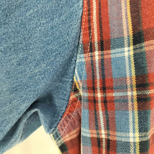 90S~00S チェック切替 デニムシャツ メンズ import:XL