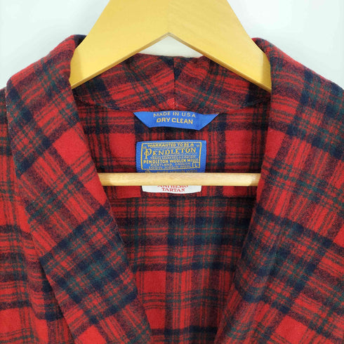 ペンドルトン PENDLETON 70S~80S USA製 AUTHENTIC MATHESON TARTAN タータン チェック ショール カラー ウール ガウン コート メンズ import:L