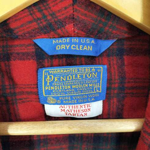 ペンドルトン PENDLETON 70S~80S USA製 AUTHENTIC MATHESON TARTAN タータン チェック ショール カラー ウール ガウン コート メンズ import:L