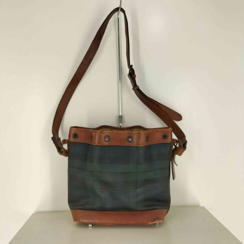 ポロラルフローレン POLO RALPH LAUREN ブラックウォッチ レザーショルダーバッグ メンズ