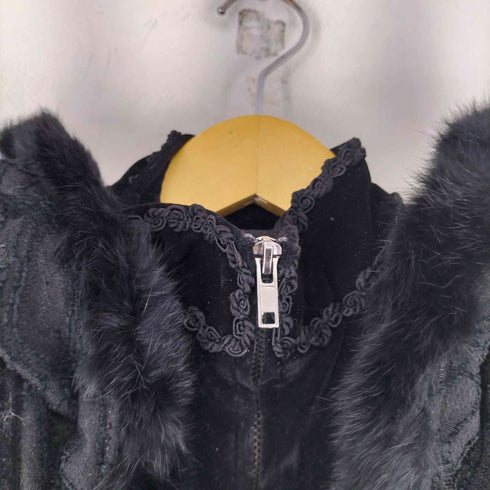 RNG ファー 刺繍加工 ロングコート レディース