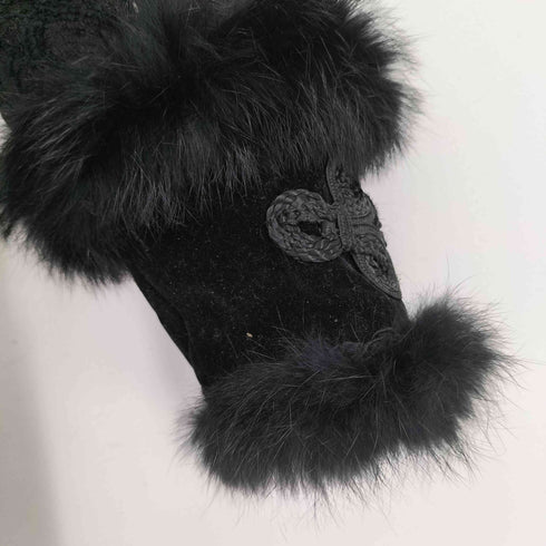 RNG ファー 刺繍加工 ロングコート レディース