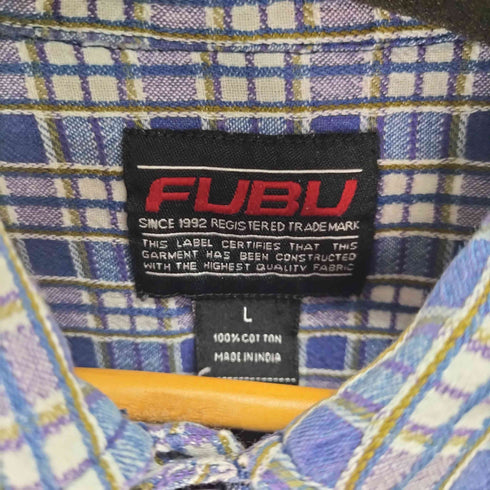 フブ FUBU 90-00s コットンチェック半袖シャツ メンズ JPN:L