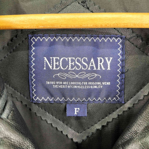 NECESSARY 羊革レザーコート レディース FREE