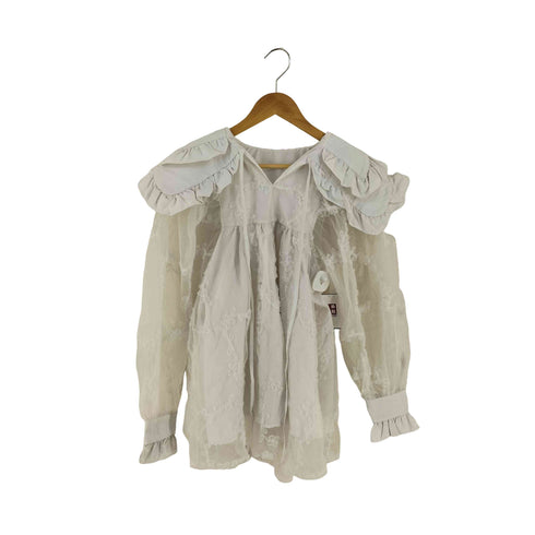 ビックカラー シアースリーブ ワンピース レディース