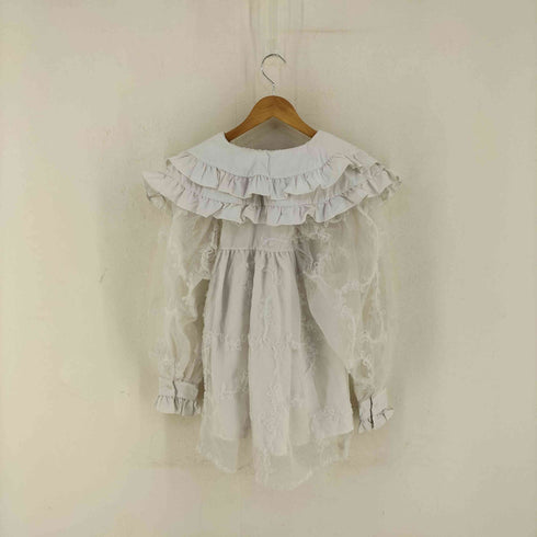 ビックカラー シアースリーブ ワンピース レディース