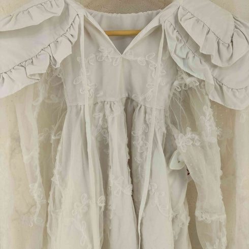 ビックカラー シアースリーブ ワンピース レディース