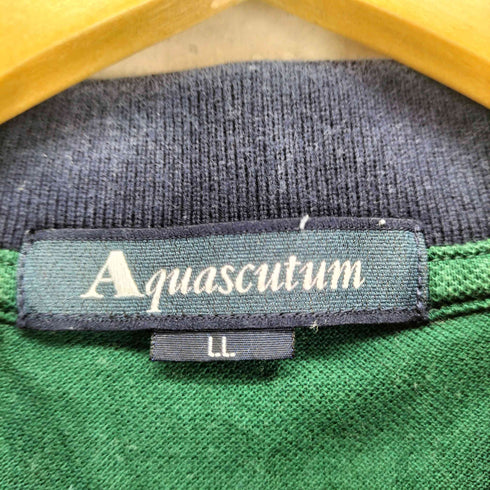 アクアスキュータム AQUASCUTUM ライン入りポロシャツ メンズ LL