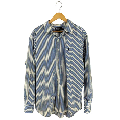 ポロバイラルフローレン Polo by RALPH LAUREN CLASSIC FIT ポニー刺繍 ストライプシャツ メンズ import:XXL